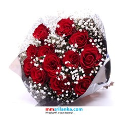 Will You Be My Valentine - Dozen Red Rose Bunch