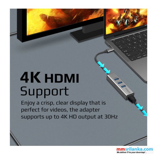 Promate 4K Vivid Clarity USB-C to HDMI Adapter											