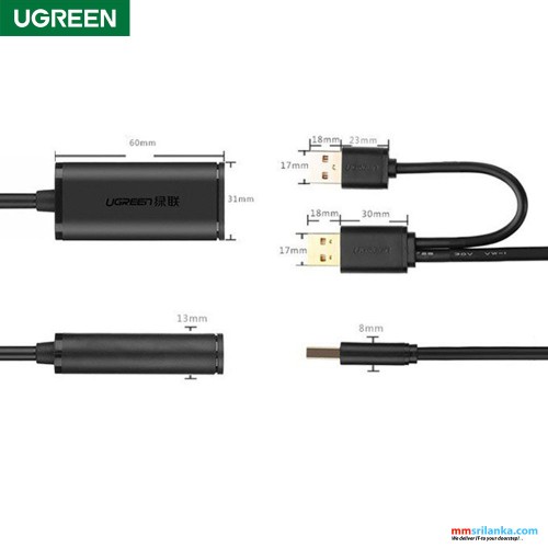 UGREEN Usb 2.0 signal Amplfication Extension Cable Adapter 10m