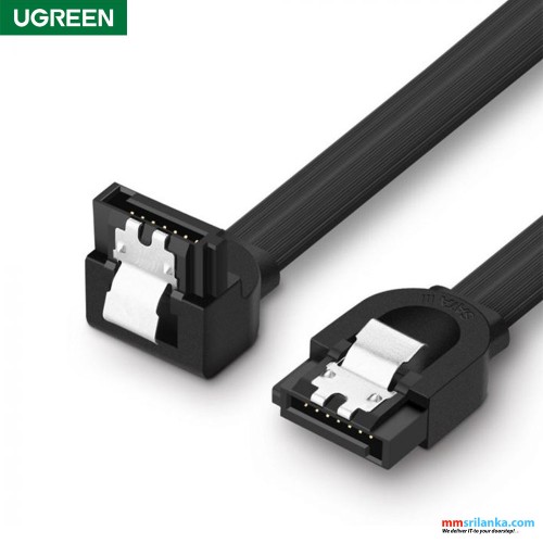 UGREEN Angled SATA 3 Data Cable 0.5m-Black