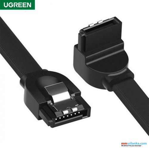 UGREEN Angled SATA 3 Data Cable 0.5m-Black