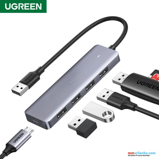 UGREEN 4 Port USB 3.0  Hub With USB-C Power Supply (6M)
