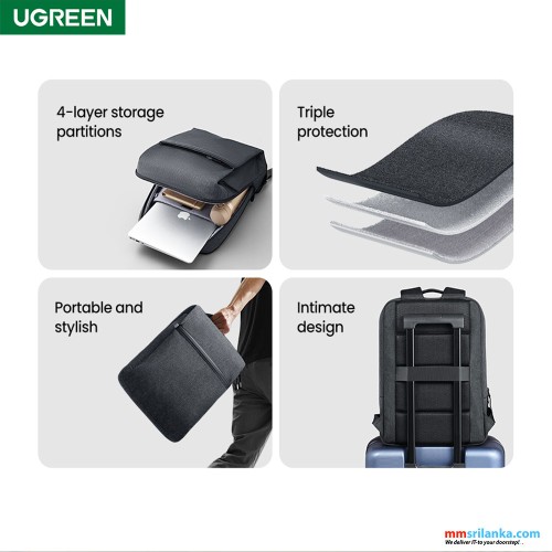 UGREEN Laptop Backpack B02 Dark Grey (Up to 15.6'')