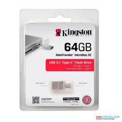 Kingston 64GB Data Traveler Micro Duo USB 3C Flash Drive (DTDUO3C/64GB) (2Y)