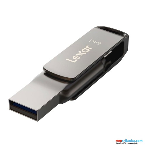 LEXAR 64GB JUMPDRIVE DUAL DRIVE D400 USB3.1 TYPE C (5Y)