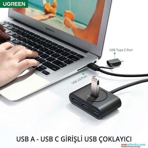 UGREEN 2 INN1 USB-C+USB 3.0 4 PORTS HUB (6M)