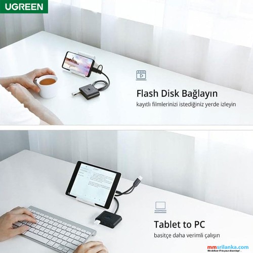 UGREEN 2 INN1 USB-C+USB 3.0 4 PORTS HUB (6M)