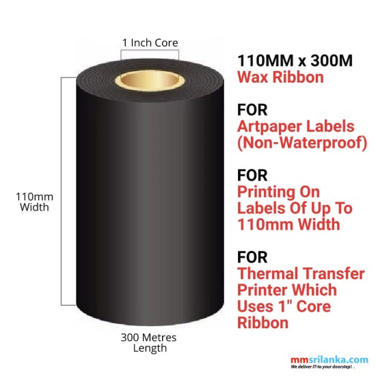 WAX RIBBON 110MM X 300M