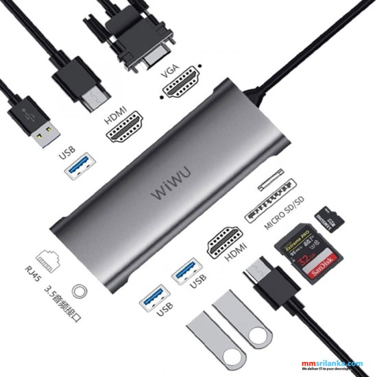 WIWU A11 ALPHA 11 IN 1 USB-C HUB (6M)