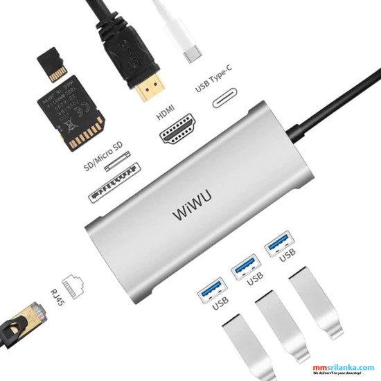 WIWU AB831HRT ALPHA 8 IN 1 USB-C HUB (6M)