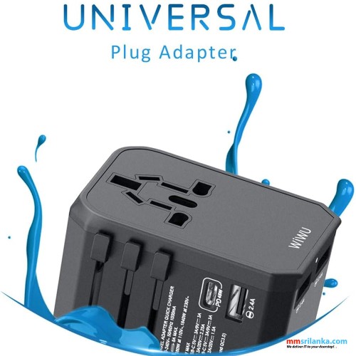 WIWU 45W UNIVERSAL PLUG ADAPTER 4IN 1 BLACK (6M)