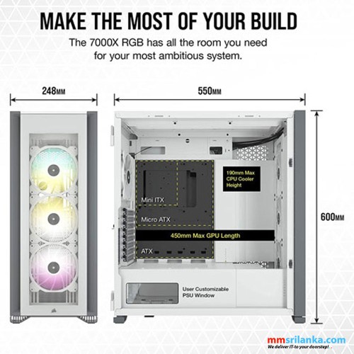 CORSAIR ICUE 7000X RGB TEMPERED GLASS FULL-TOWER ATX CASE – WHITE