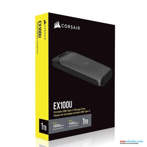 CORSAIR EX100U 1TB PORTABLE SOLID STATE TYPE-C STORAGE DRIVE 