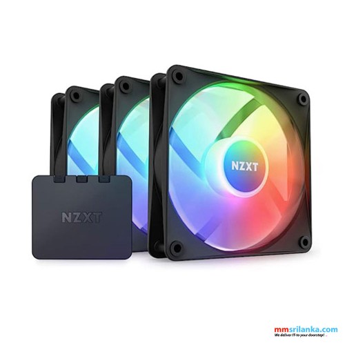 NZXT F120 RGB CORE BLACK TRIPLE PACK FAN WITH CONTROLLER 