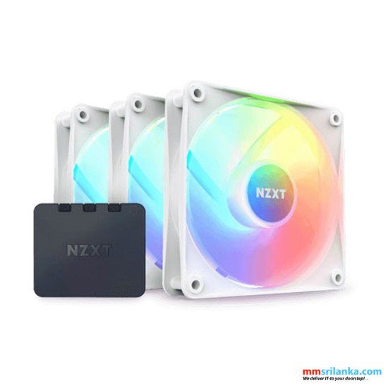 NZXT F120 RGB CORE WHITE TRIPLE PACK FAN WITH CONTROLLER 