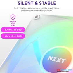 NZXT F120 RGB CORE WHITE TRIPLE PACK FAN WITH CONTROLLER 