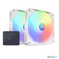 NZXT F140 RGB CORE WHITE TWIN PACK WITH CONTROLLER 