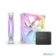 NZXT F140 RGB DUO WHITE TWIN PACK WITH CONTROLLER