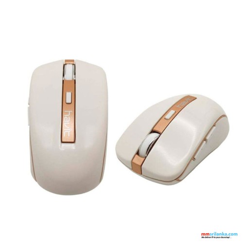 Havit MS951GT PC series Wireless mouse White & Golden (6M)