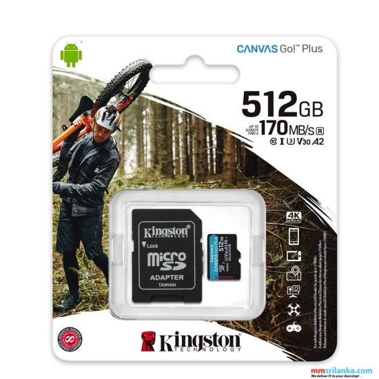 KINGSTON MICROSD 512GB Canvas Go Plus 170Mbps Memory Card With Sd Adapter (2Y)