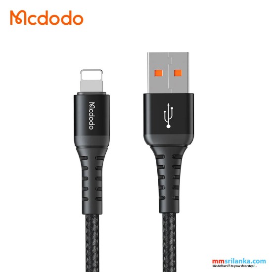 MCDODO USB TO LIGHTNING 3A CHARGING DATA 0.2M SHORT CABLE BLACK-(6M)