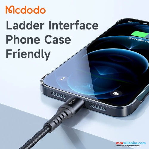 MCDODO USB TO LIGHTNING 3A CHARGING DATA 0.2M SHORT CABLE BLACK-(6M)