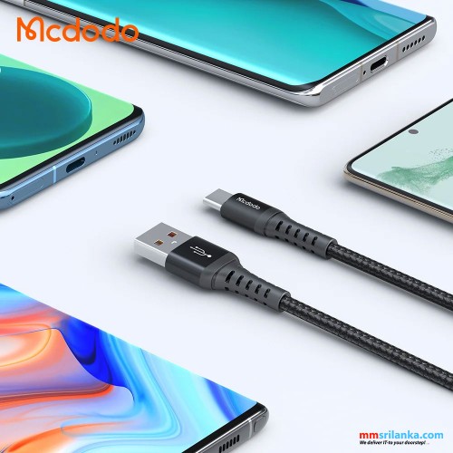 MCDODO USB TO TYPE-C 3A CHARGING DATA CABLE 0.2M BLACK-(6M)