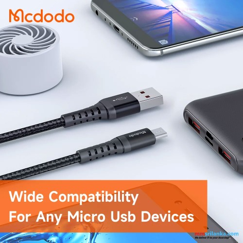 MCDODO USB TO MICRO 3A CHARGING DATA CABLE 1M BLACK-(6M)