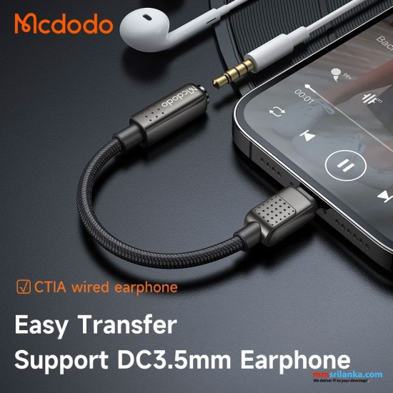 MCDODO LIGHTNING TO 3.5MM AUDIO ADAPTER NYLON-(6M)