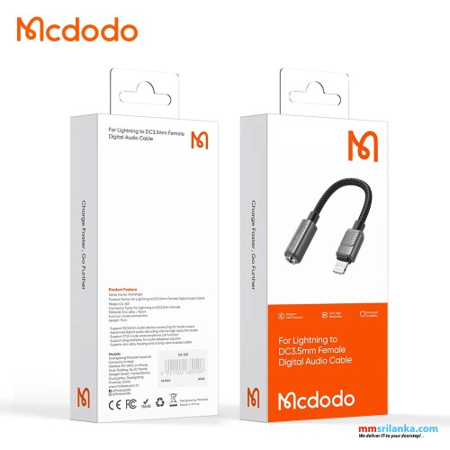 MCDODO LIGHTNING TO 3.5MM AUDIO ADAPTER NYLON-(6M)