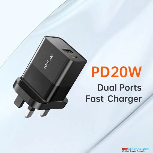 MCDODO 20W TYPE C+USB PORT FAST CHARGING ADAPTER-(6M)