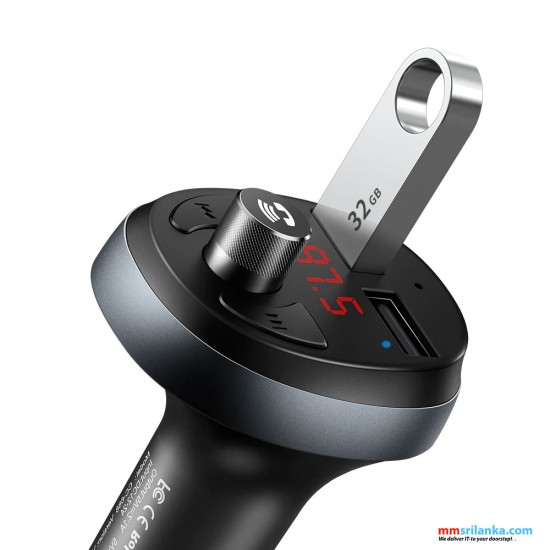 MCDODO BLUETOOTH FM TRANSMITTER CAR CHARGER 4.2V BLUETOOTH,DIGITAL DISPLAY-(6M)