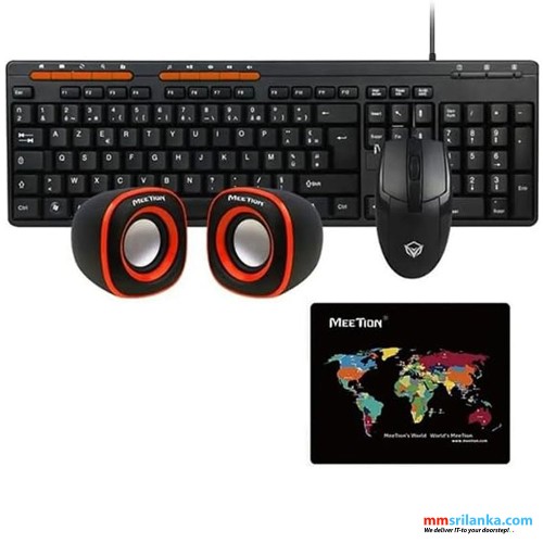 MEETION C105 WIRED 3 IN 1 COMBO (MOUSE,KEYBOARD & MULTIMEDIA SPEAKER)-(6M)