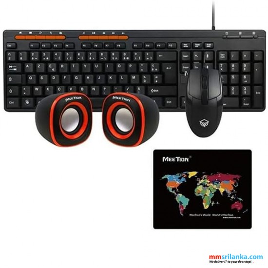 MEETION C105 WIRED 3 IN 1 COMBO (MOUSE,KEYBOARD & MULTIMEDIA SPEAKER)-(6M)