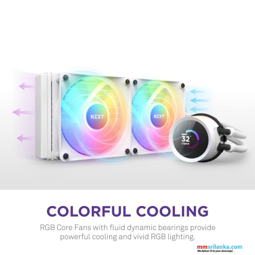 NZXT KRAKEN 240 RGB WHITE LIQUID COOLER WITH LCD DISPLAY