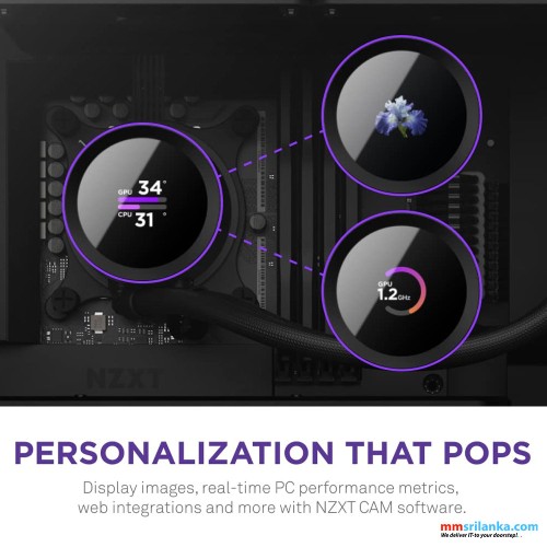 NZXT KRAKEN 240 BLACK LIQUID COOLER WITH LCD DISPLAY 