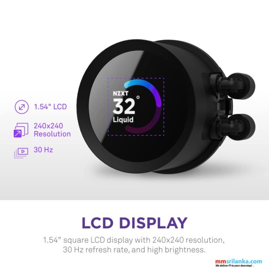  NZXT Kraken 240 RGB BLACK Liquid Cooler WITH LCD Display