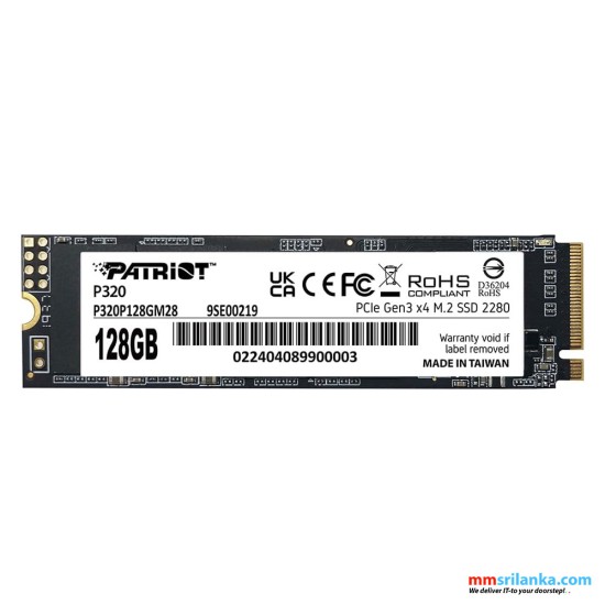 PATRIOT P320 128GB NVME PCIE GEN3X4-(5Y)