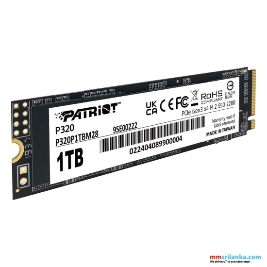 PATRIOT P320 1TB NVME PCIE GEN3X4-(5Y)