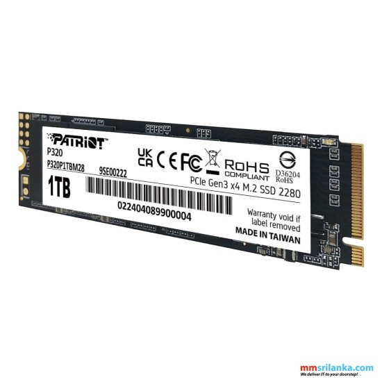 PATRIOT P320 1TB NVME PCIE GEN3X4-(5Y)