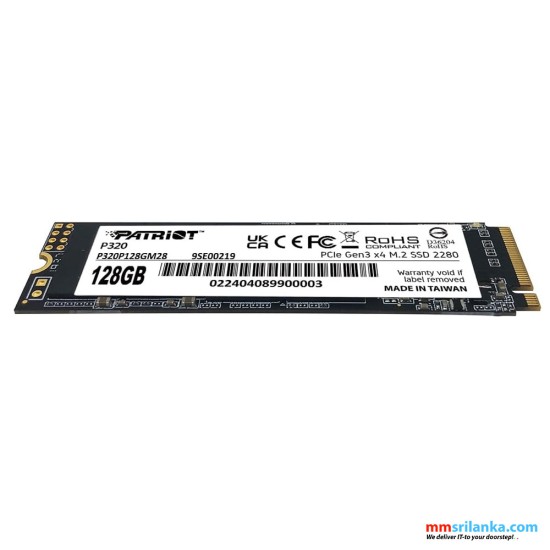 PATRIOT P320 128GB NVME PCIE GEN3X4-(5Y)