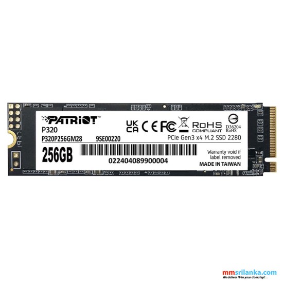 PATRIOT P320 256GB NVME PCIE GEN3X4-(5Y)