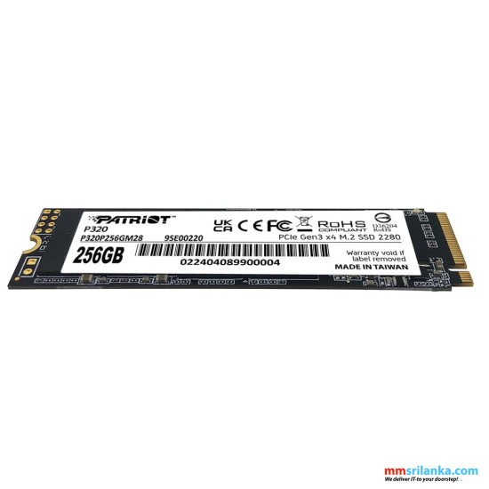 PATRIOT P320 256GB NVME PCIE GEN3X4-(5Y)