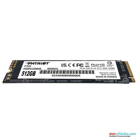 PATRIOT P320 512GB NVME PCIE GEN3X4-(5Y)