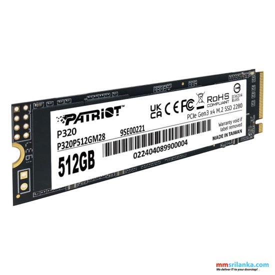 PATRIOT P320 512GB NVME PCIE GEN3X4-(5Y)