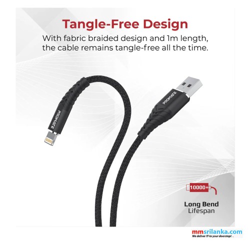  Promate Fabric Braided USB to Lightning Connector Cable									