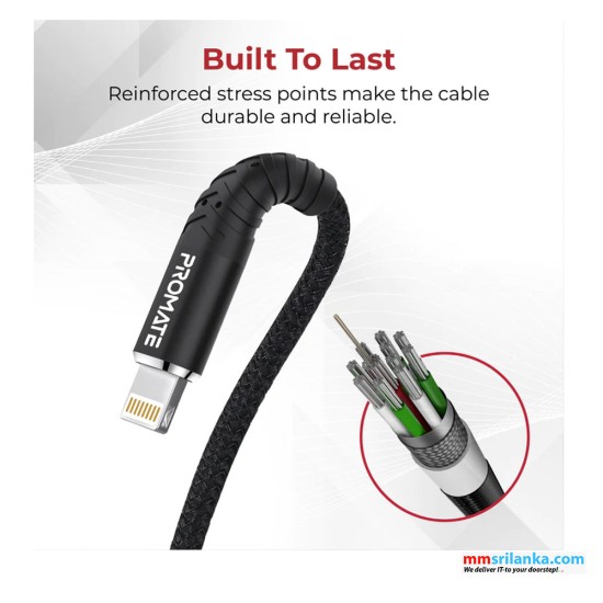  Promate Fabric Braided USB to Lightning Connector Cable									
