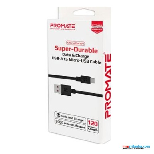 Promate Super-Durable Data & Charge USB-A to Micro-USB Cable								