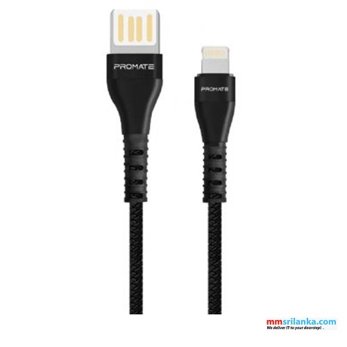 Promate Zinc Alloy Reversible USB-A to Apple Lightning Data & Charge Cable											