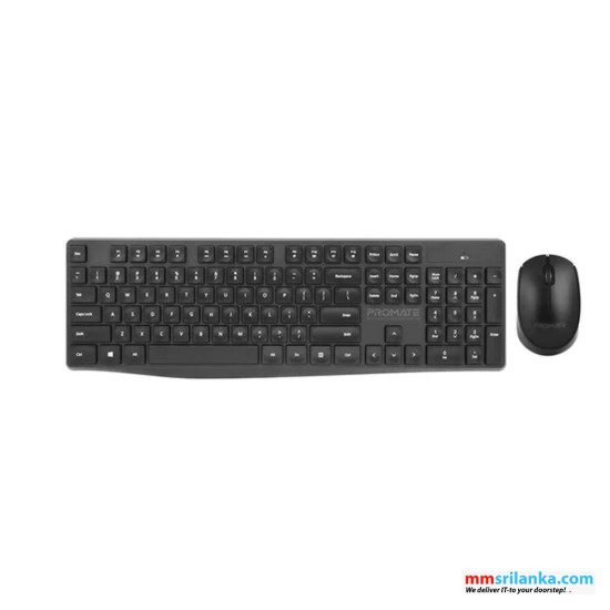 Promate Slim Profile Full-Size Wireless Keyboard & Mouse Combo (1Y)										